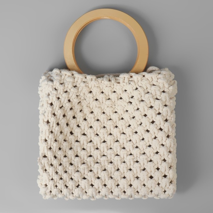 Ручки для сумки деревянные, d = 10,2 / 13,2 см, 2 шт, цвет бежевый Ручки для сумки деревянные, d = 10,2 / 13,2 см, 2 шт, цвет бежевый