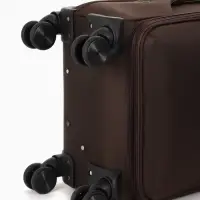 Чемодан на колёсах TEXTURA, кодовый замок, с увеличением, 36&times;25&times;58 см, 20", коричневый