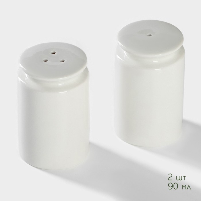 Набор фарфоровый для специй на бамбуковой подставке BellaTenero, 3 предмета: солонка 90 мл, перечница 90 мл, подставка, цвет белый Набор фарфоровый для специй на бамбуковой подставке BellaTenero, 3 предмета: солонка 90 мл, перечница 90 мл, подставка, цвет белый