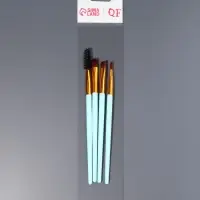Набор кистей для макияжа COLOR POWER, 4 шт., бирюзовый, золотистый