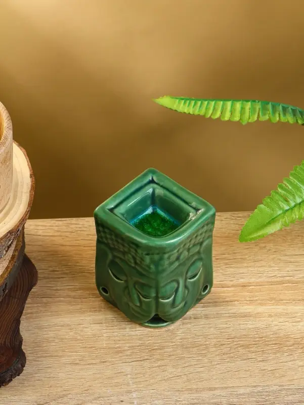 Аромалампа "Близнецы" керамика, цв. зелёный, 6,5х6,5х9 см