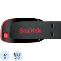 Флеш-память SanDisk Cruzer Blade, 32Gb, USB 2.0, ч/крас, SDCZ50-032G-B35