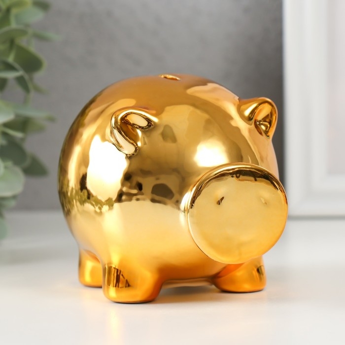 Копилка керамика Копилка керамика "Золотой хрюн" 11,3х8,9х9,5 см