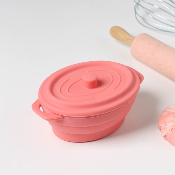 Кокотница - форма для запекания складная Доляна &laquo;Юзи&raquo;, силикон, 16,5&times;11&times;7,5 см, цвет МИКС