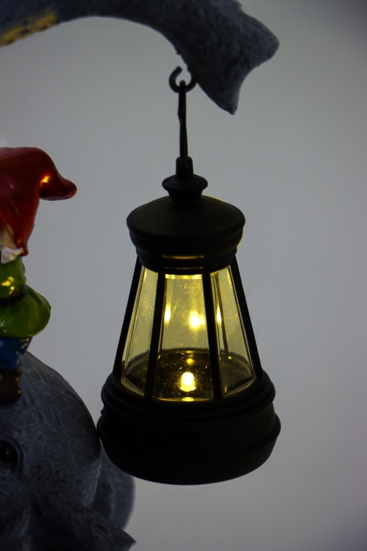 Садовая фигура с подсветкой  Садовая фигура с подсветкой "Слоник с гномами" 12х10х27см