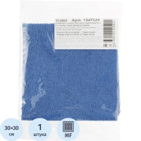 Салфетка хозяйственная микрофибра с ППУ покрытием 30х30см синяя
