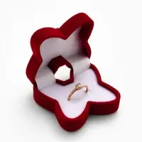 Футляр под серьги, кольцо &laquo;Бабочка&raquo;, бархатный, 5&times;5.5 см, красный