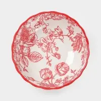 Салатник Botanica, 550 мл, 15&times;5.5 см, фарфор, белый, красный