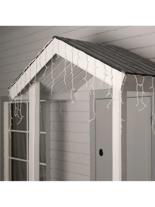 Гирлянда &laquo;Бахрома&raquo; 4&times;0.6 м, IP44, белая нить, 180 LED, свечение мульти, 8 режимов, 220 В