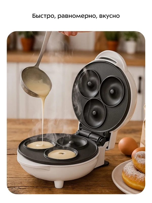 Вафельница электрическая для пончиков КТ-4630 - 550 Вт Вафельница электрическая для пончиков КТ-4630 - 550 Вт