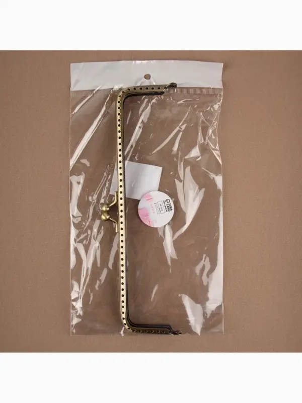 Фермуар пришивной &laquo;Прямоугольник&raquo;, 20&times;6 см, цвет бронзовый