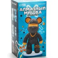 Алмазная мозаика на фигурке "Модный медведь"