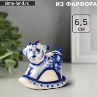 Статуэтка фарфоровая &laquo;Козлик - качалка&raquo;, 6.5 см, гжель