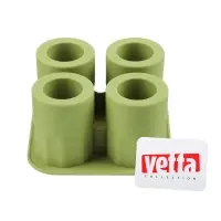 VETTA Форма силиконовая для льда 4 ячейки 12,5х12,5х7см, "Рюмка", 3 цвета