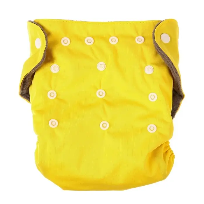 Многоразовый подгузник, угольно-бамбуковая ткань, 3-15 кг, цвет желтый, Крошка Я