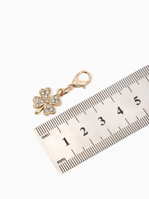 Шарм для браслета на карабине &laquo;Клевер&raquo;, золоте