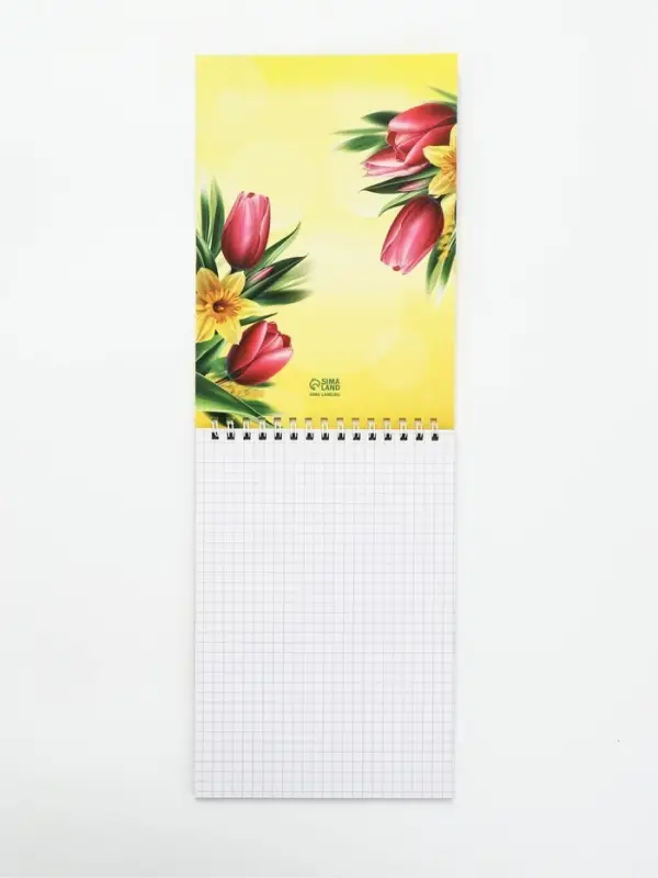 Блокнот А5, 40 листов на гребне "С 8 марта! Желтый"