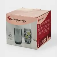 Стаканы Paşabah&ccedil;e &laquo;Грей&raquo;, 365 мл, набор 4 шт., стекло, чёрные