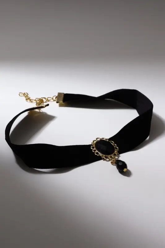 Чокер &laquo;Александрия&raquo;, ажур, овал, чёрный в золоте, 30 см