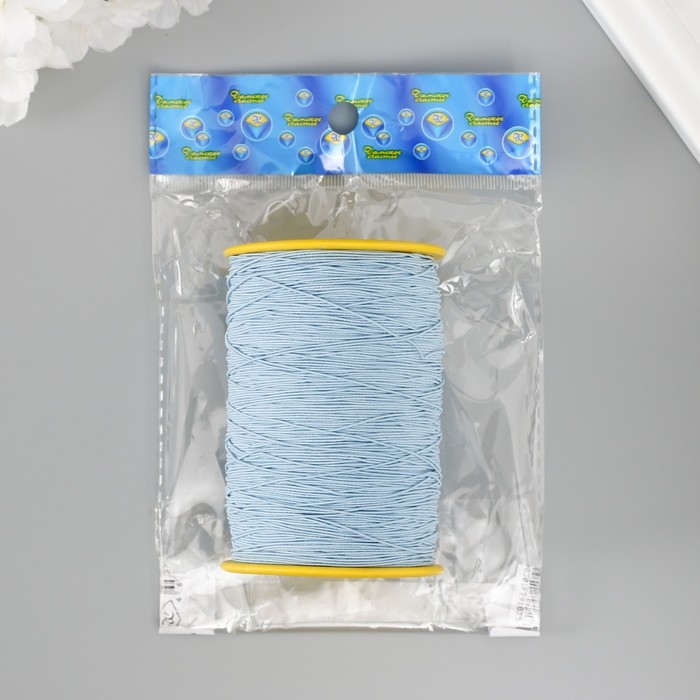 Спандекс для бисера, длина 500 м, цв. голубой Спандекс для бисера, длина 500 м, цв. голубой