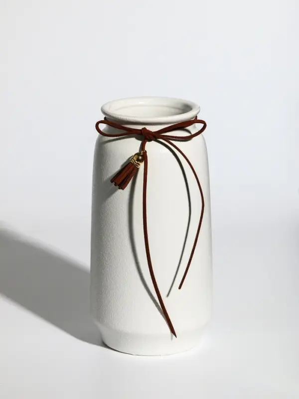 Ваза керамика настольная Ваза керамика настольная "Шерон" классика шнур, 20х9,5х8 см, белый