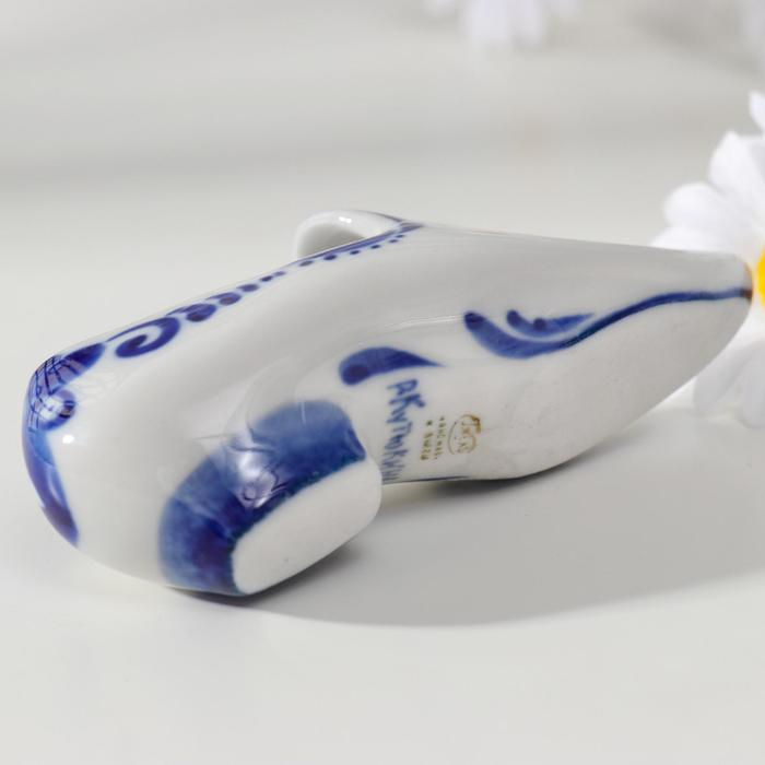 Сувенир  Сувенир "Туфелька",  1 сорт, гжель