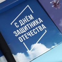 Подарочный набор: ежедневник А6, блок с липким слоем, ручка «23 февраля: Лучшему защитнику»