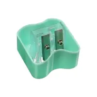 Точилка ErichKrause Wave Duo Pastel Bloom, 2 отверстия, с контейнером, МИКС