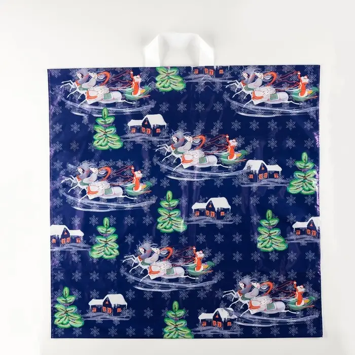 Пакет Пакет "Тройка", полиэтиленовый с петлевой ручкой, 55х55 см, 60 мкм