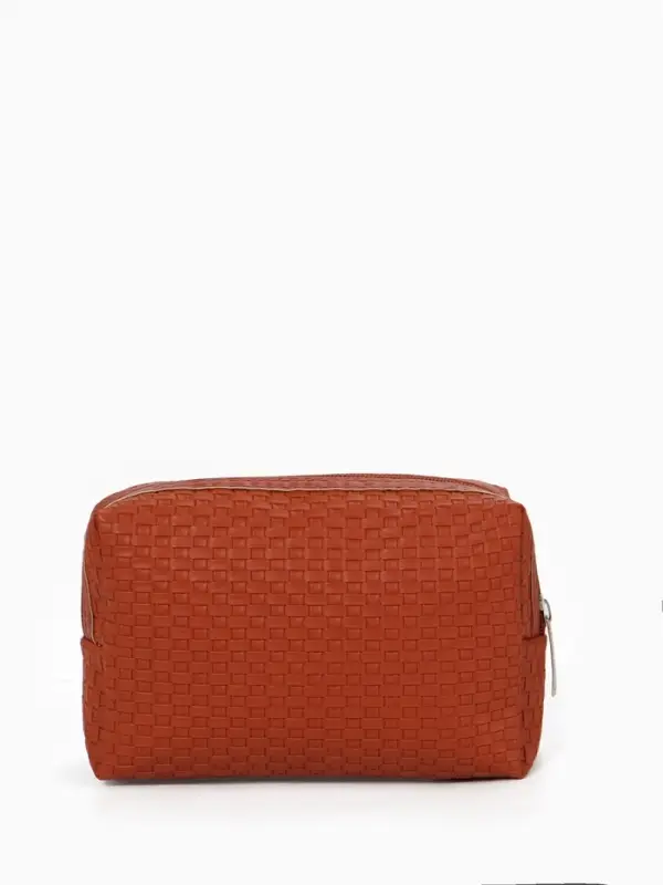 Косметичка дор Плетенка, 16*5*10, отдел на молнии, коричневый