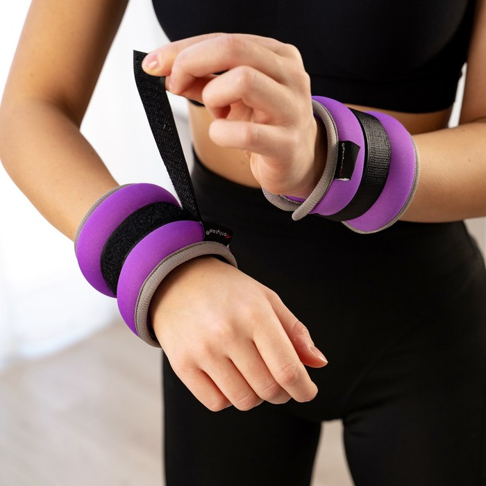 Утяжелители неопреновые ONLYTOP, 2 шт. х 0,25 кг, цвет фиолетовый Утяжелители неопреновые ONLYTOP, 2 шт. х 0,25 кг, цвет фиолетовый