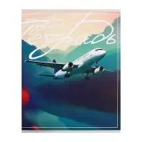 Тетрадь 48 листов в клетку Calligrata «Самолеты», обложка мелованный картон, блок №2, белизна 75% (серые листы), МИКС