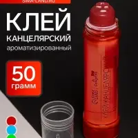 Клей канцелярский Calligrata TOP, 50 грамм, густой, с силиконовым аппликатором, цветной, МИКС