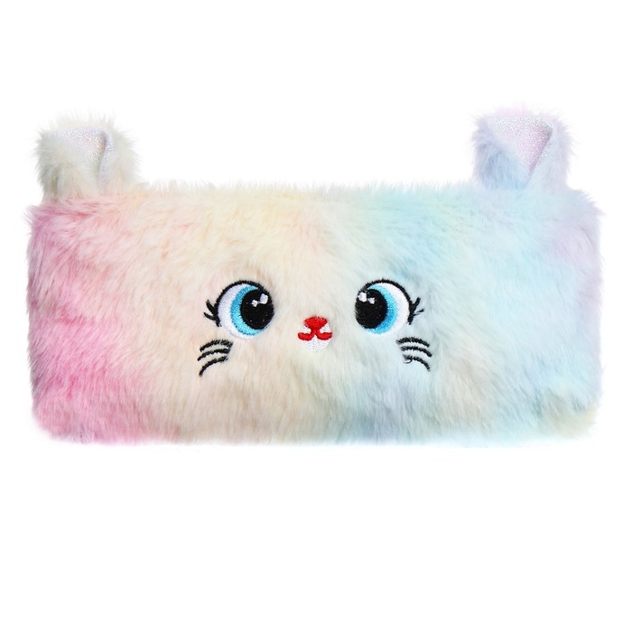 Пенал школьный меховой на молнии Calligrata Пенал школьный меховой на молнии Calligrata "Мышка", микс