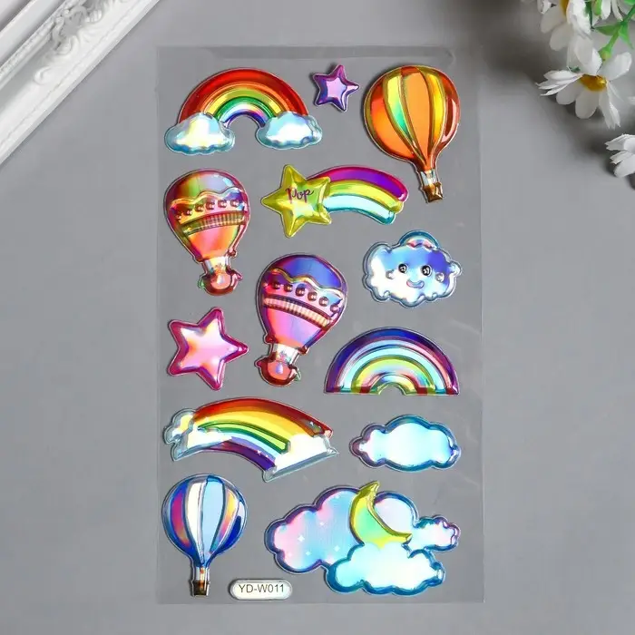 Наклейка пластик голография Наклейка пластик голография "Космос" МИКС 23х11 см