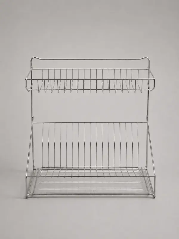 Сушилка для посуды с поддоном, 38.5&times;38.5&times;24 см, хром