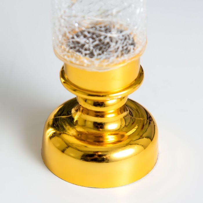 Ночник Ночник "Ледянная свеча" LED 1Вт от батареек 3хLR44 золото 4,5х4,5х12 см RISALUX