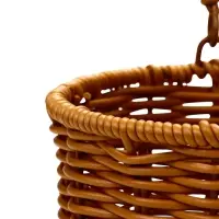 Корзина пластик 14 х 14 х 12 см, ручка17 см металл каркас коричневый