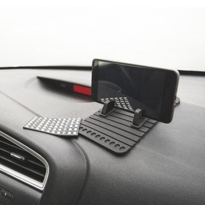 Коврик противоскользящий с подставкой под телефон и номером телефона, черный Коврик противоскользящий с подставкой под телефон и номером телефона, черный