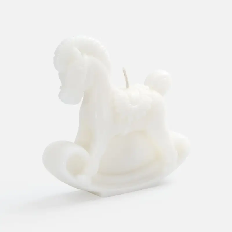 Свеча фигурная «Лошадка-качалка», белая