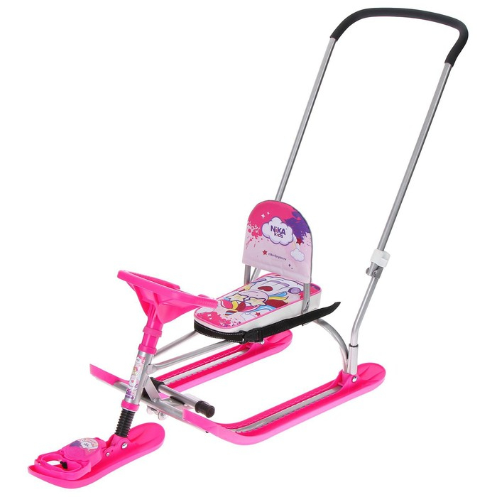 Снегокат TWINY 2 «Единорог», TW2-M/EP, с родительской ручкой, со спинкой и ремнём безопасности, цвет розовый/серый Снегокат TWINY 2 «Единорог», TW2-M/EP, с родительской ручкой, со спинкой и ремнём безопасности, цвет розовый/серый