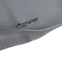 Шапочка для плавания взрослая ONLYTOP, для длинных волос, силиконовая, обхват 54-60 см, серая