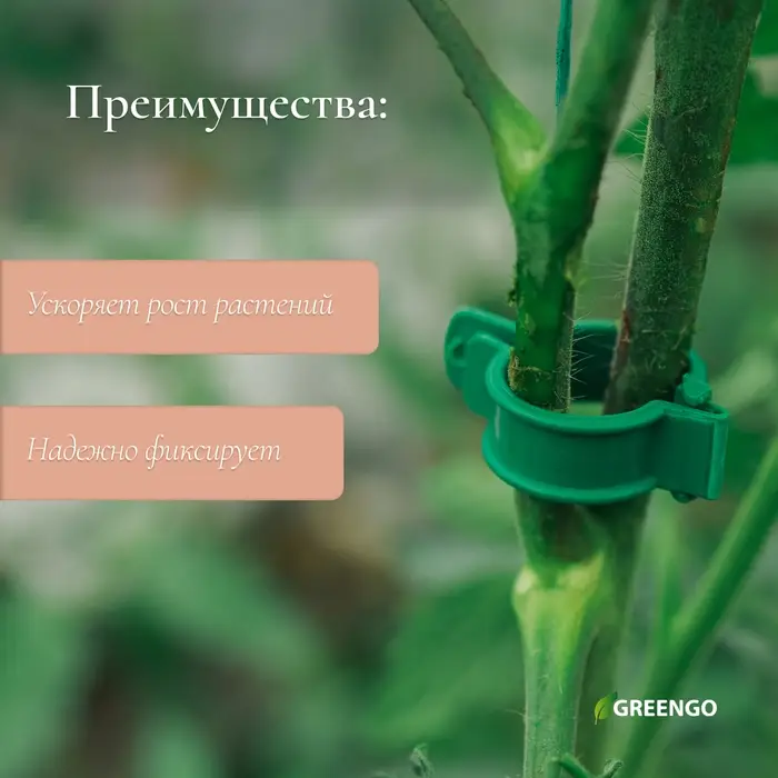 Клипса садовая, d=20 мм, набор 20 шт., зелёный, Greengo Клипса садовая, d=20 мм, набор 20 шт., зелёный, Greengo