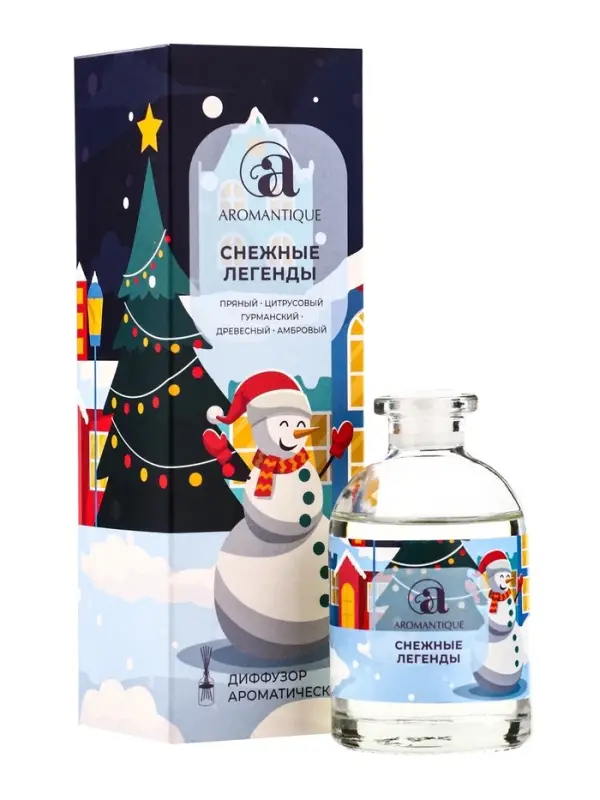 Новогодний ароматический диффузор Aromantique &laquo;Снежные легенды&raquo;, с палочками, для дома, 50 мл