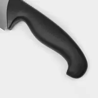 Нож для сыра с двумя ручками Sharp, лезвие 36.3 см, нержавеющая сталь, чёрная ручка