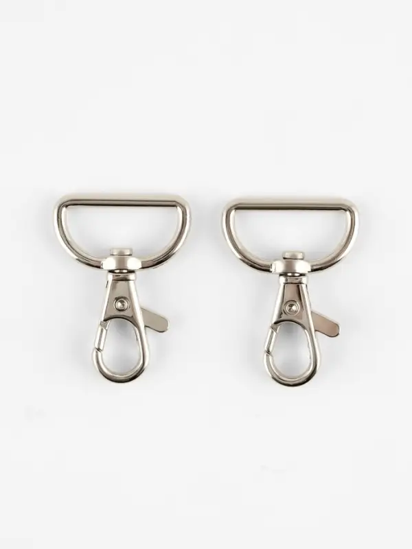 Карабин металлический TEIRA, набор 2 шт., 9.1 г, 4.3&times;3.1 см/25&times;3 мм, цвет серебряный