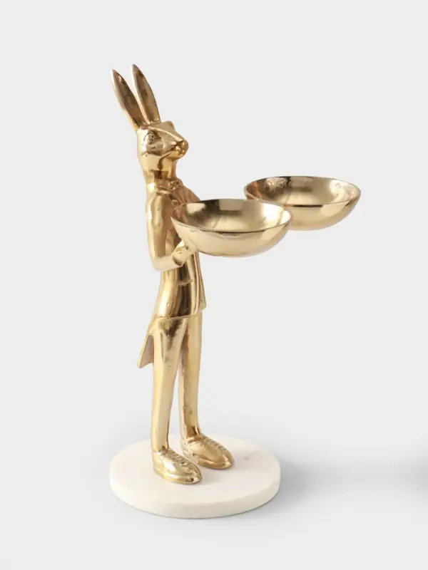 Конфетница двойная &laquo;Кролик угощает&raquo;, 19&times;26&times;48 см, алюминий