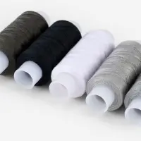 Нитки 40ЛШ, 200 м, набор 5 шт., чёрный, серый