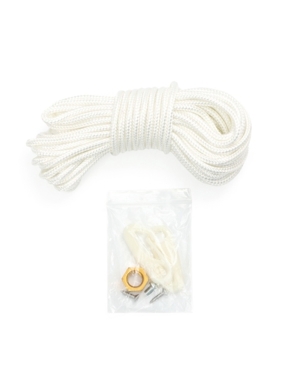 Набор для флага: навершие, ролик на флагшток d-5.1 см, 2 крепления, веревка, 2 самореза Набор для флага: навершие, ролик на флагшток d-5.1 см, 2 крепления, веревка, 2 самореза