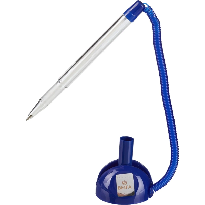 Ручка шариковая на подставке на липучке 8863 синяя